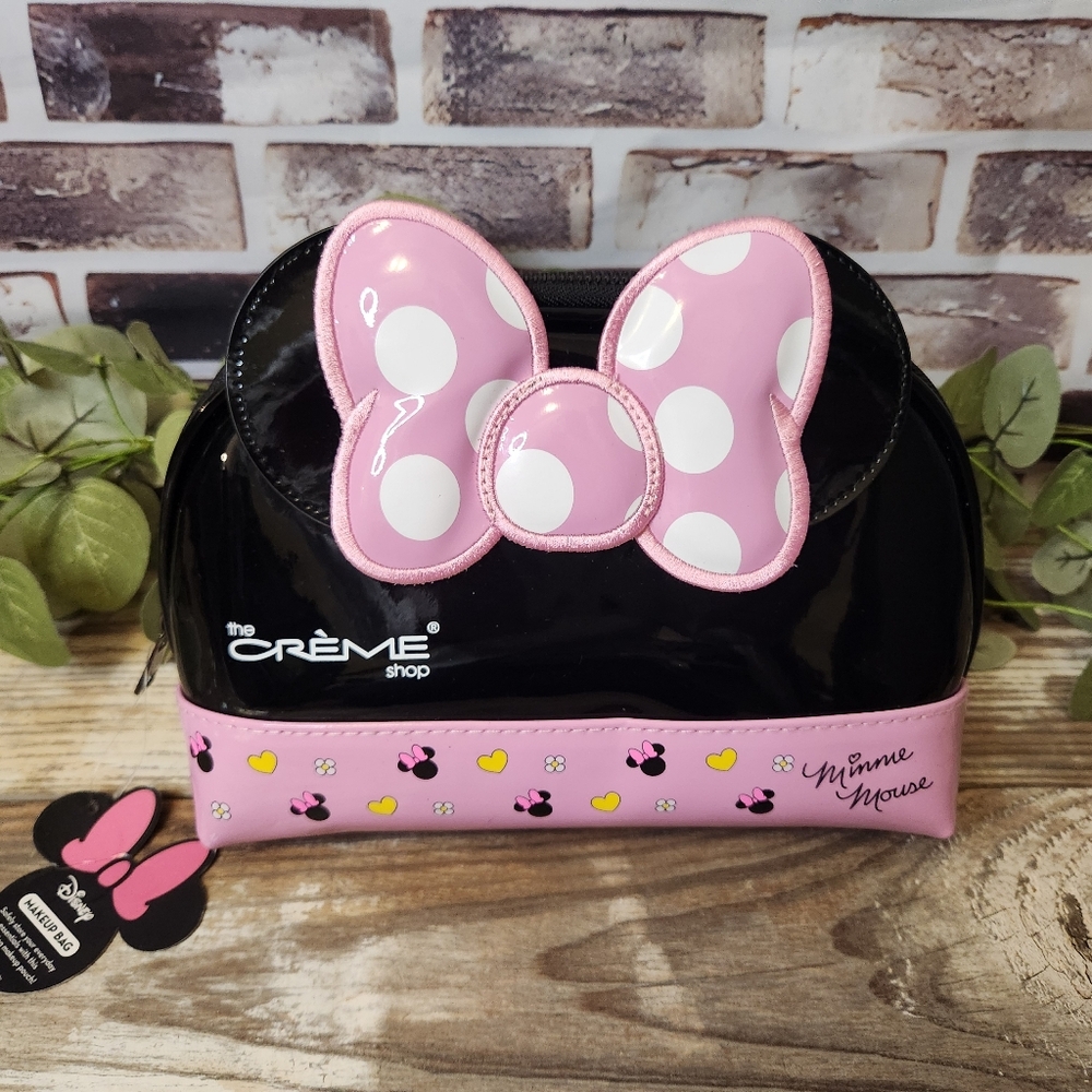 NWT Disney Minnie Mouse Black & Pink Make-Up Cosmetic Bag